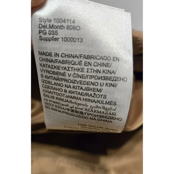 NWT Tom Tailor Denim Womens XL Coat Brown Wool Look Polyester Tie Pockets Luxe - Picture 5 of 11